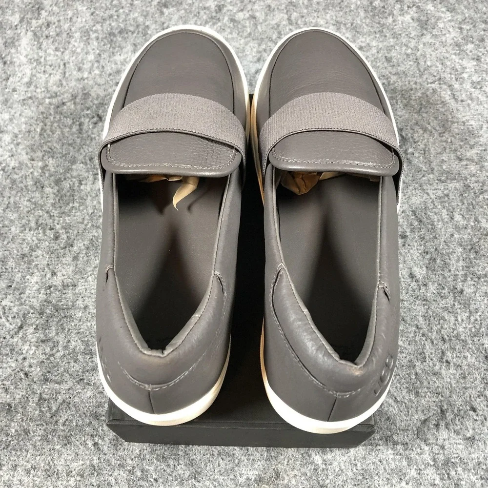 UGG Shoes Womens 12 Gray Leather Slip‎ On Low Top Sneakers Casual 1112415